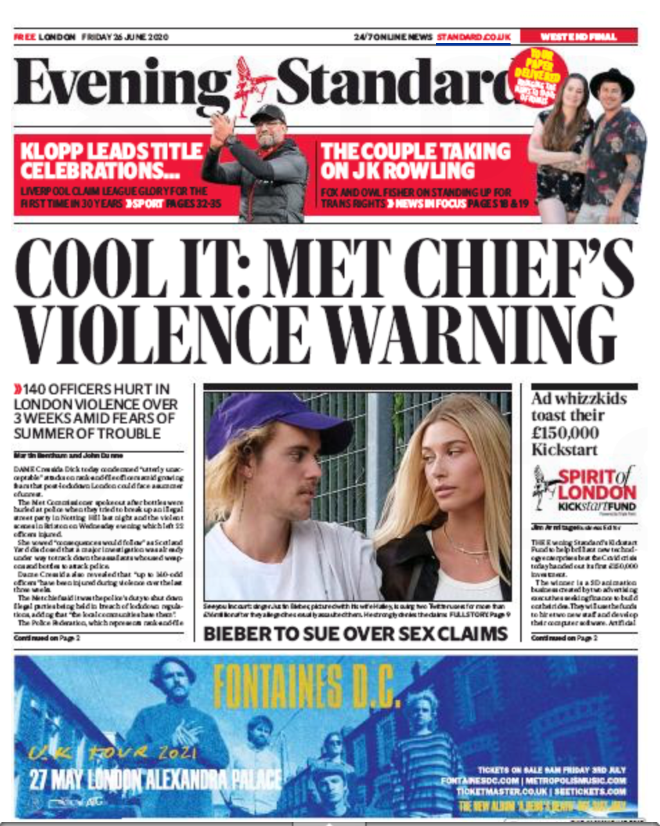 Evening Standard Newspaper