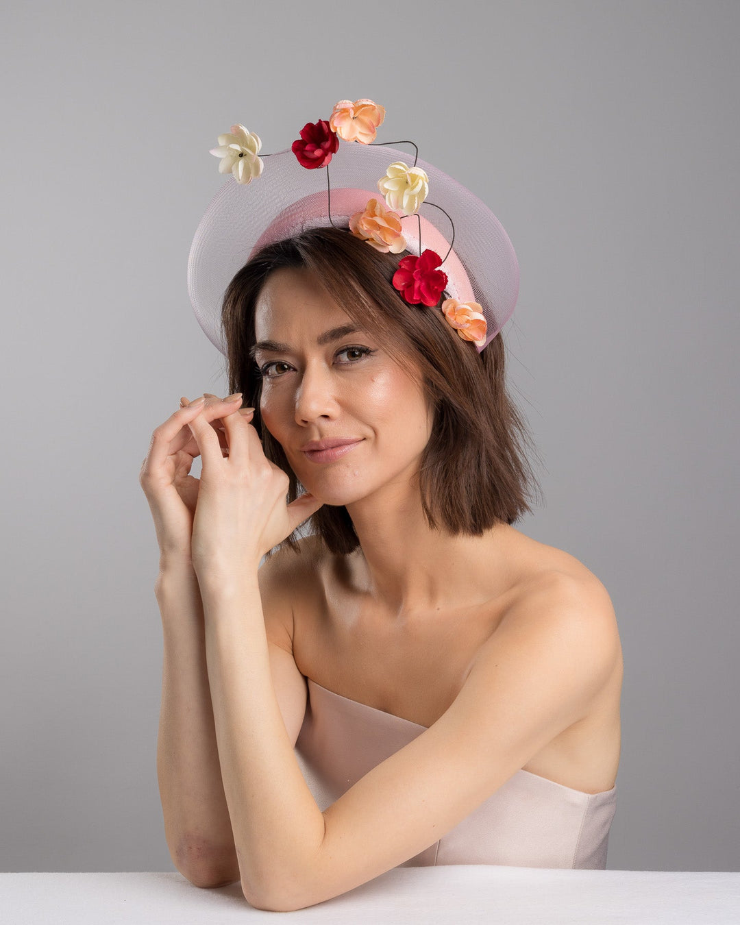 Pink and Orange Fascinators (Coral, Peach and Fuchsia, Hand-Made in London)