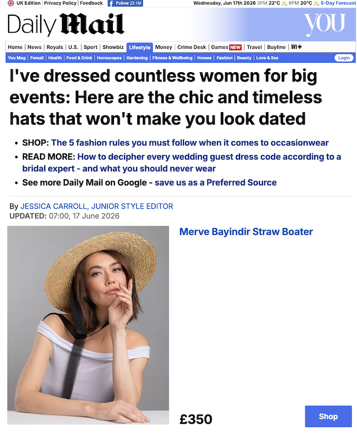 DAILY MAIL x MERVE BAYINDIR