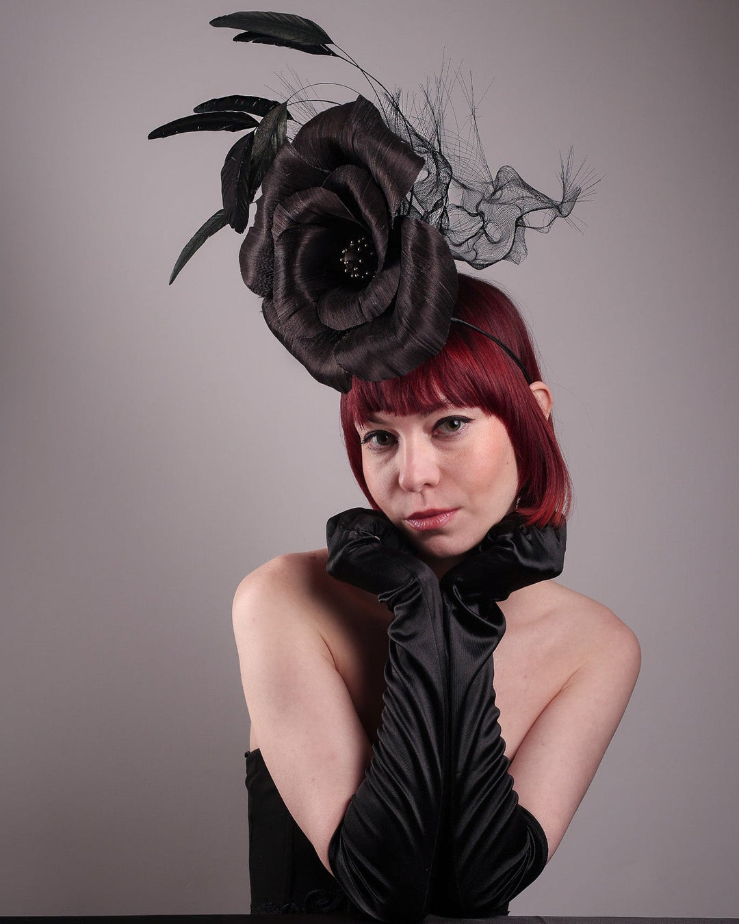 Black and Gold Fascinators (The Evening Answer, Hand-Made Headwears)