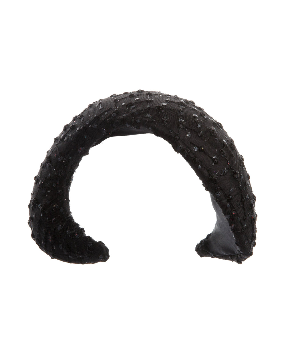 Signature "s "shaped headband covered with sparkled tulle.